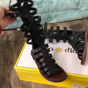 Tall Black Gladiator Sandals